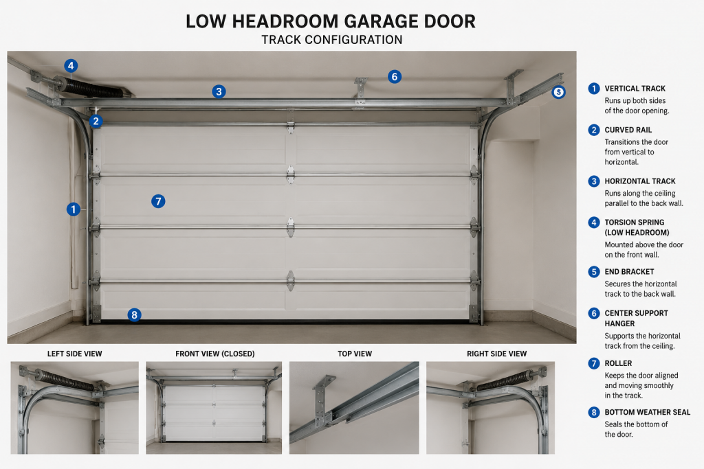 garage door low headroom track configuration